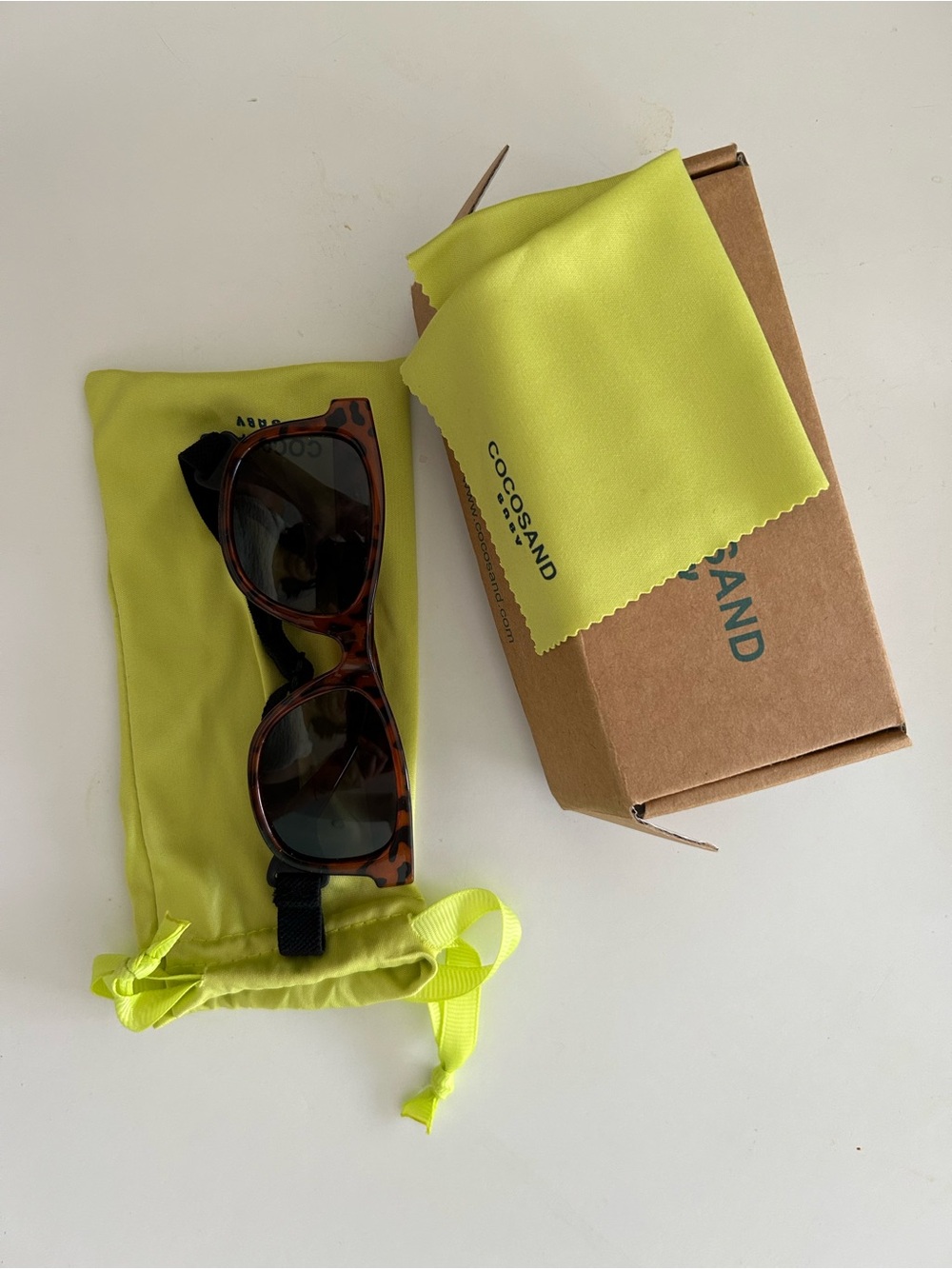 Cocosand Tortoiseshell Baby Sunglasses with Pouch & Cleaning Cloth